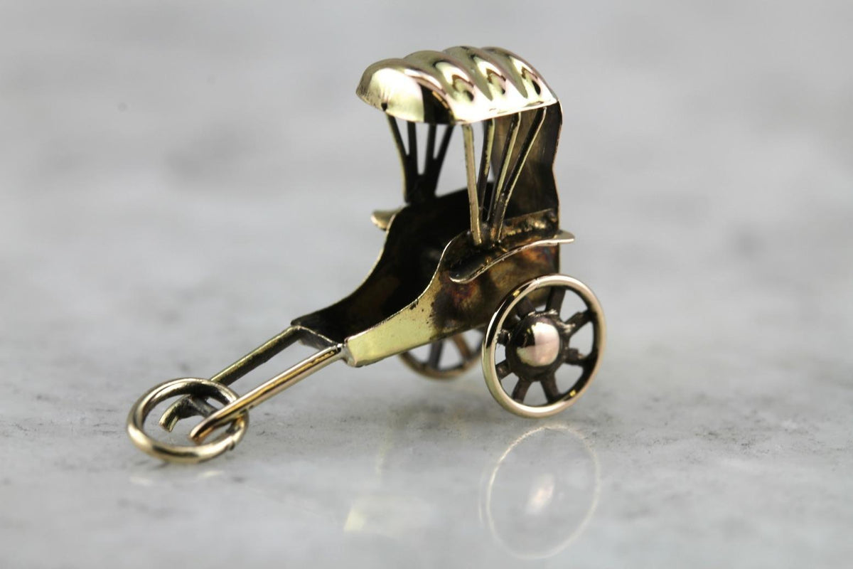 Vintage Rickshaw Cart Charm or Pendant