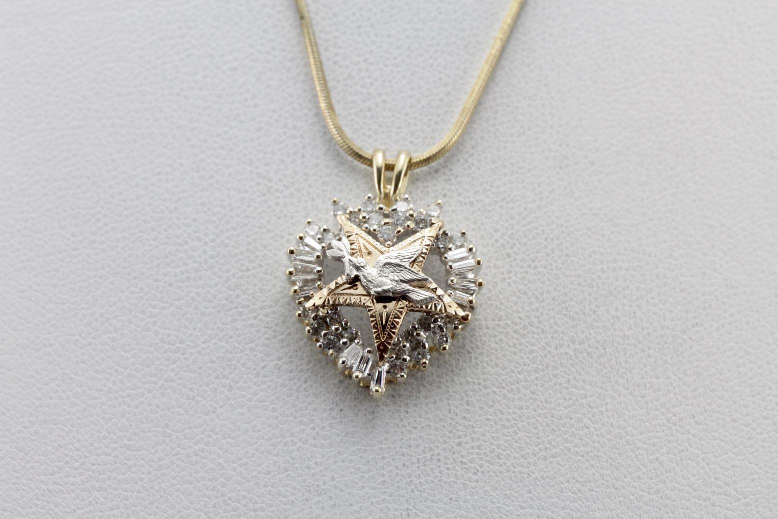 Daughters of Rebekah Diamond Heart Pendant