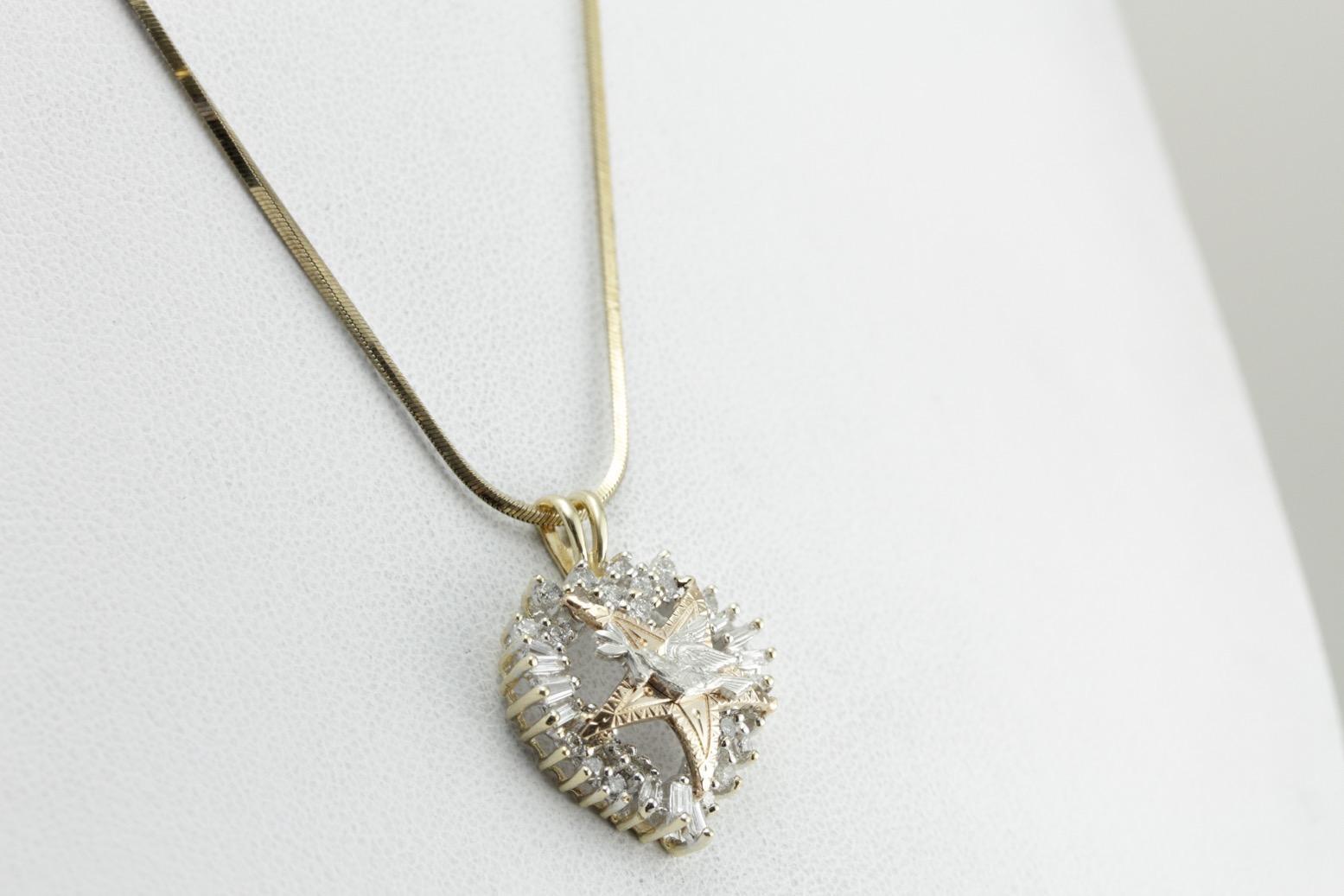 Daughters of Rebekah Diamond Heart Pendant