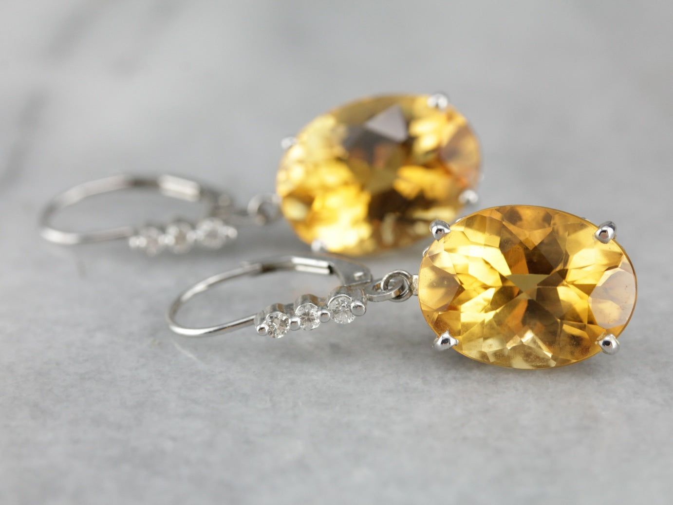White gold citrine earrings online