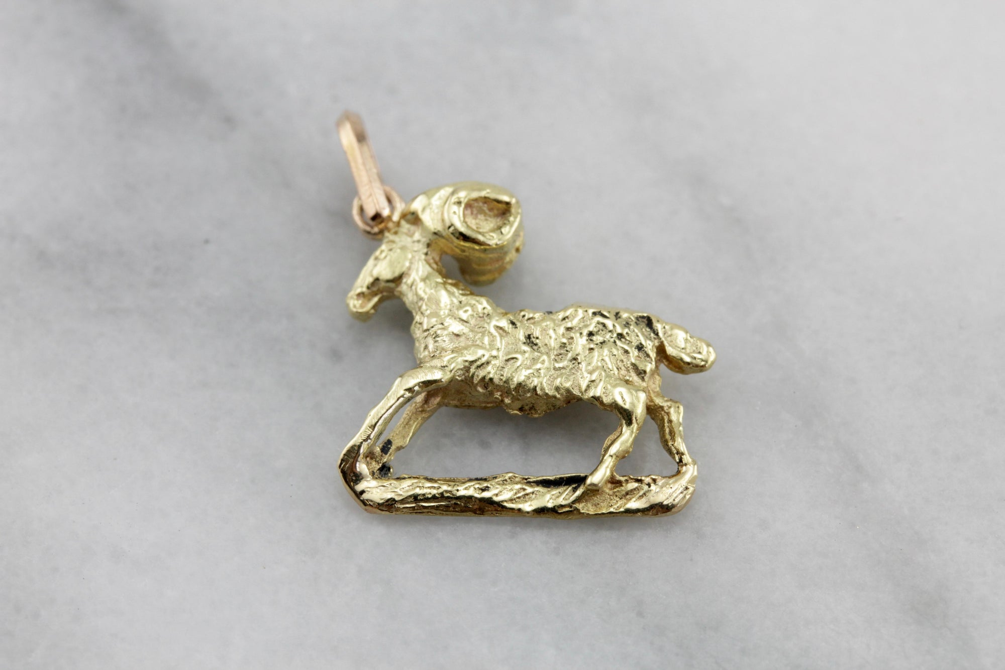 Aries, The Ram, Vintage Ram Layering Pendant or Charm  6UY4F