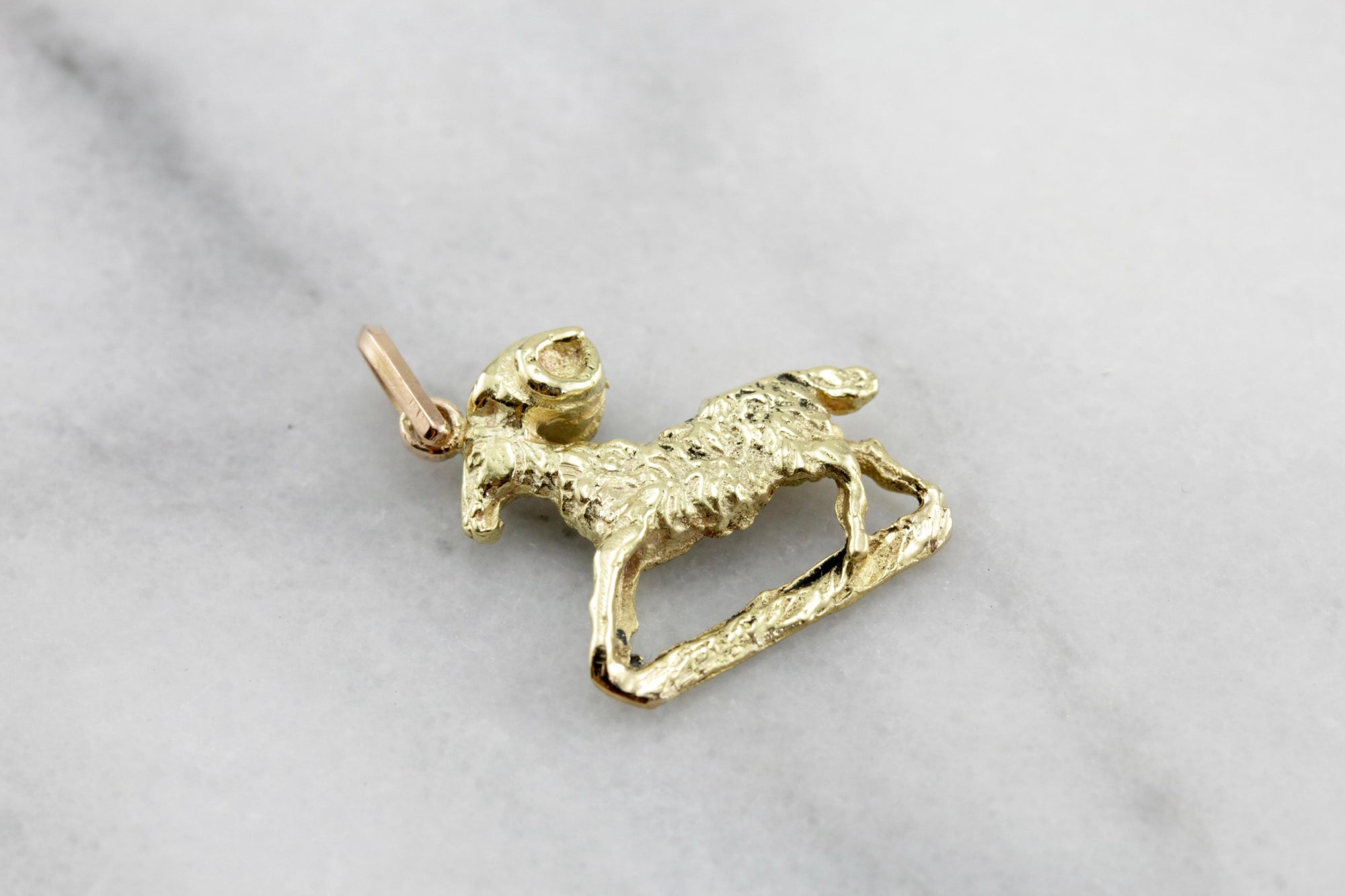 Aries, The Ram, Vintage Ram Layering Pendant or Charm  6UY4F