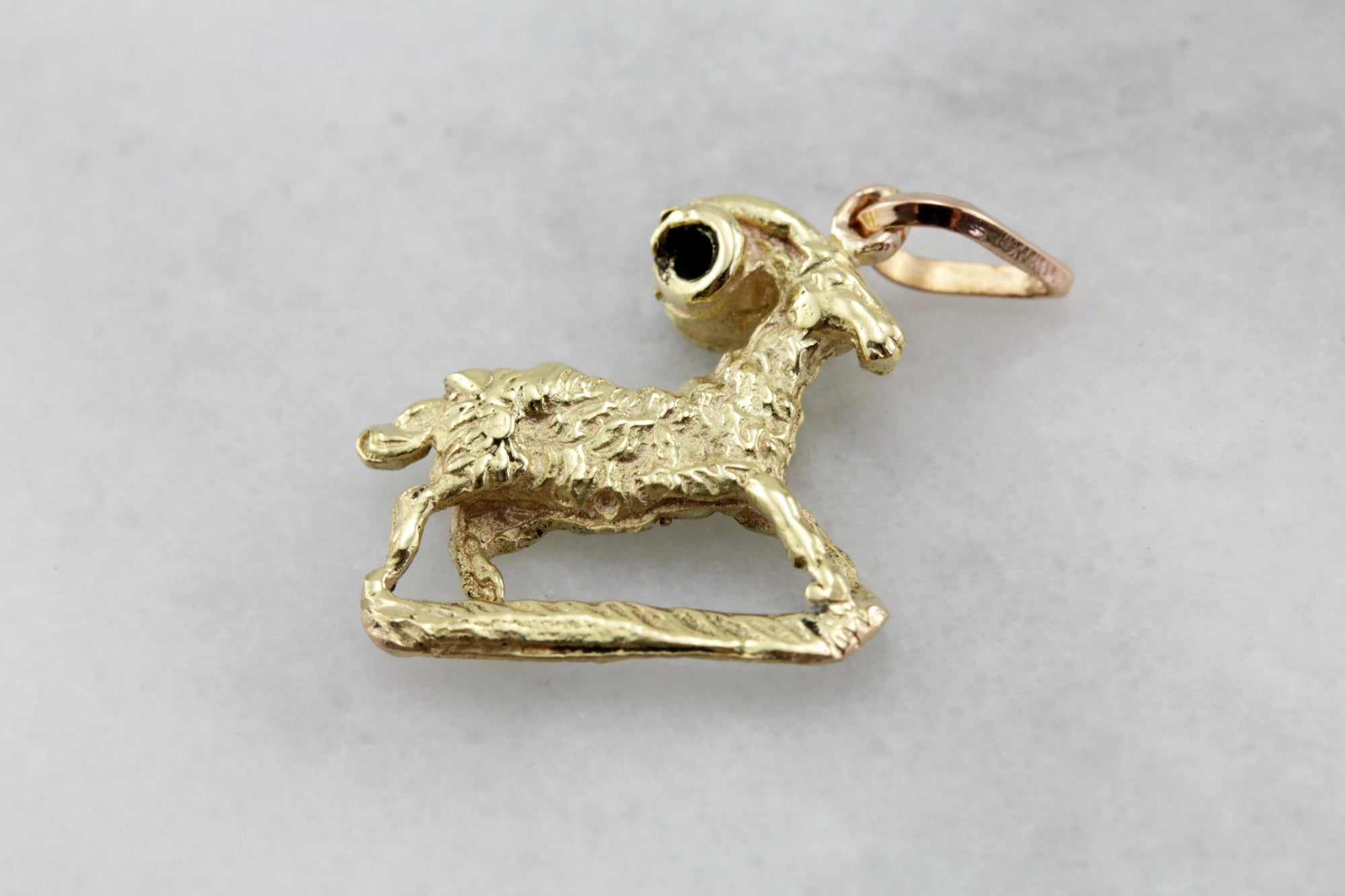 Aries, The Ram, Vintage Ram Layering Pendant or Charm  6UY4F