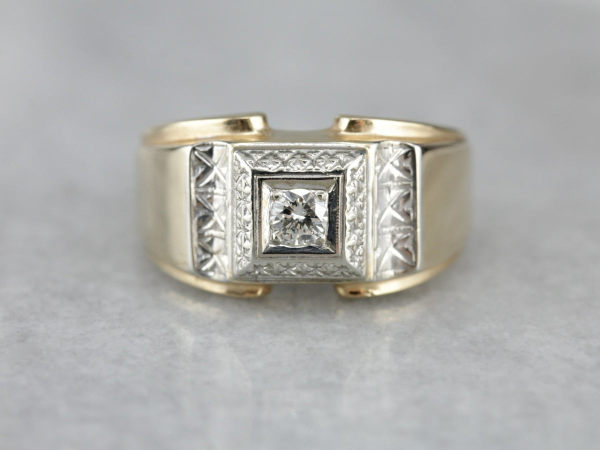 Men&#39;s 1940&#39;s Retro Era Diamond Ring