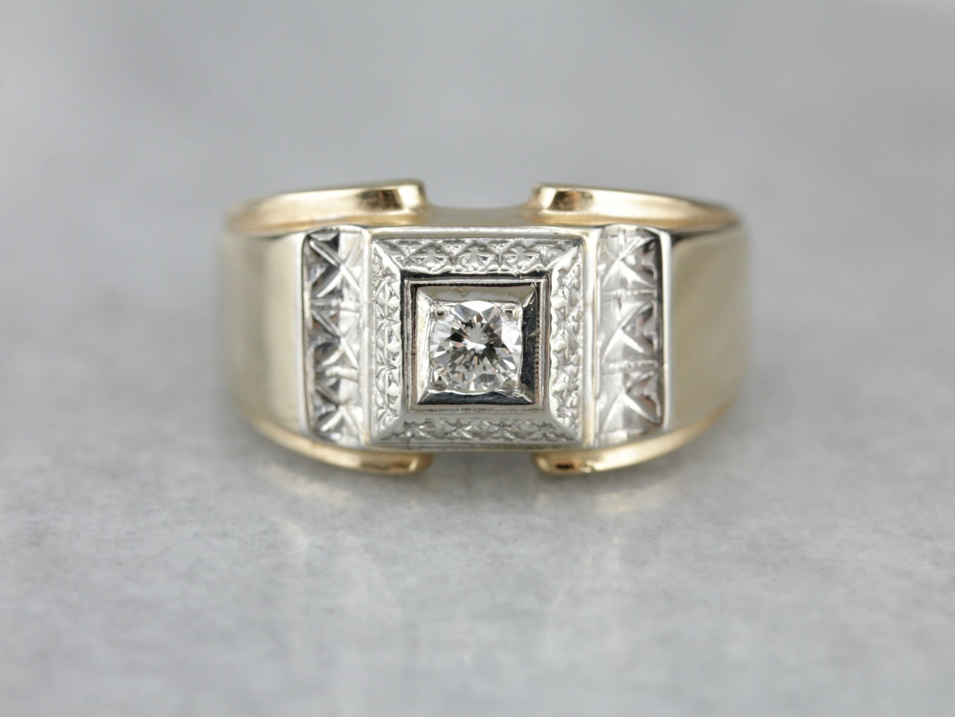 Men's 1940's Retro Era Diamond Ring