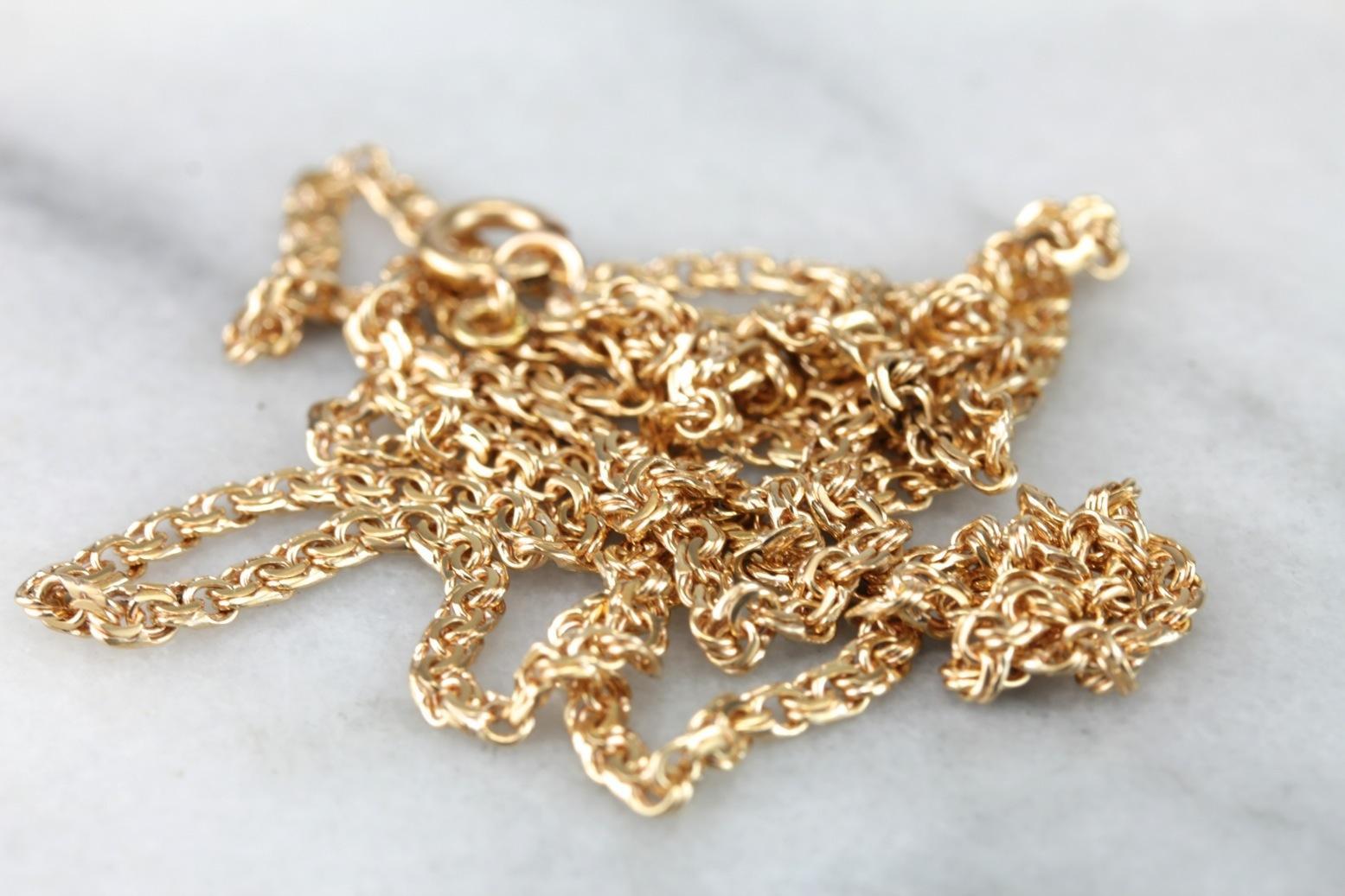 Rosy Gold Oval Link Chain, Lies Flat