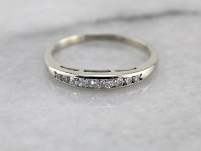 Single Cut Diamond Wedding Band in White Gold