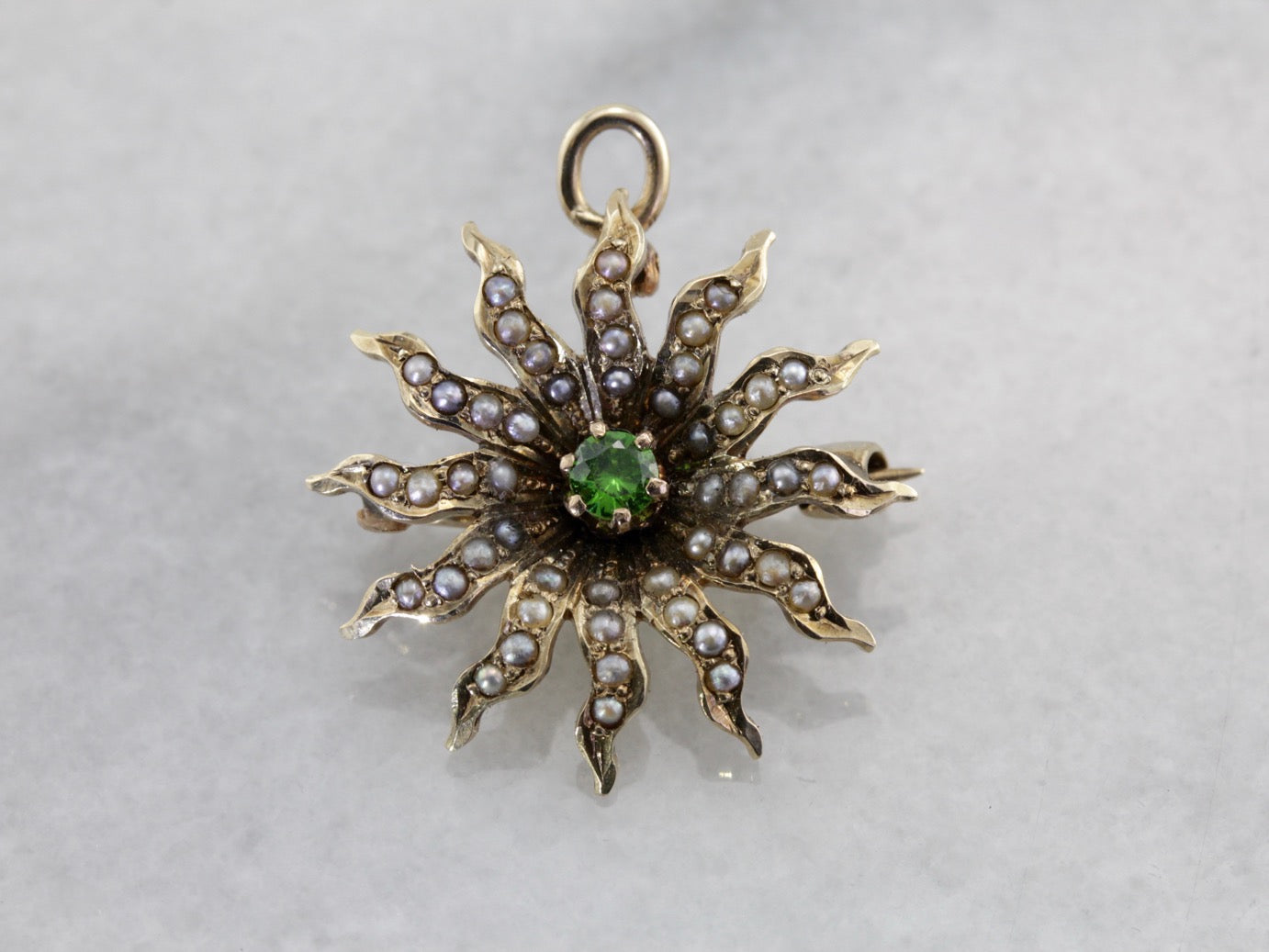 Market Square Jewelers Antique Seed Pearl Starburst Brooch