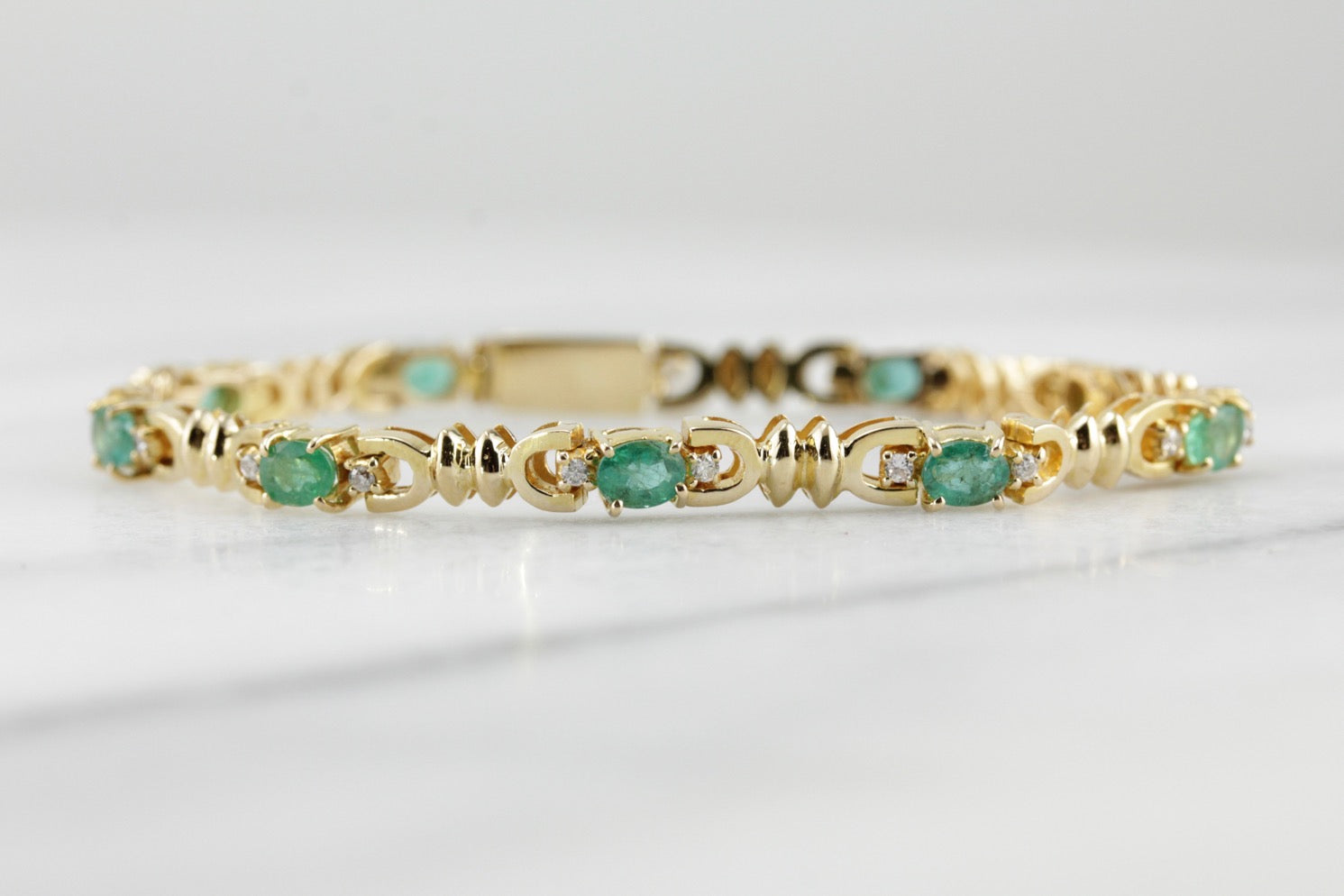 Stunning Emerald and Diamond Birthstone Bracelet