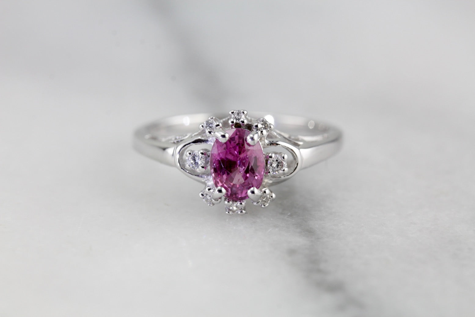 Pink Sapphire Engagement Ring