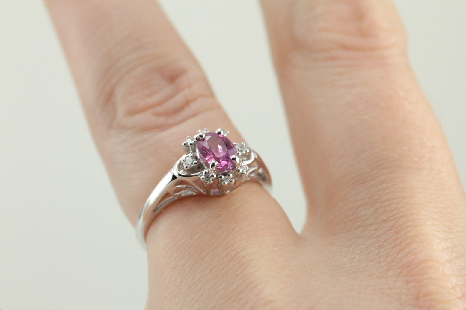 Pink Sapphire Engagement Ring