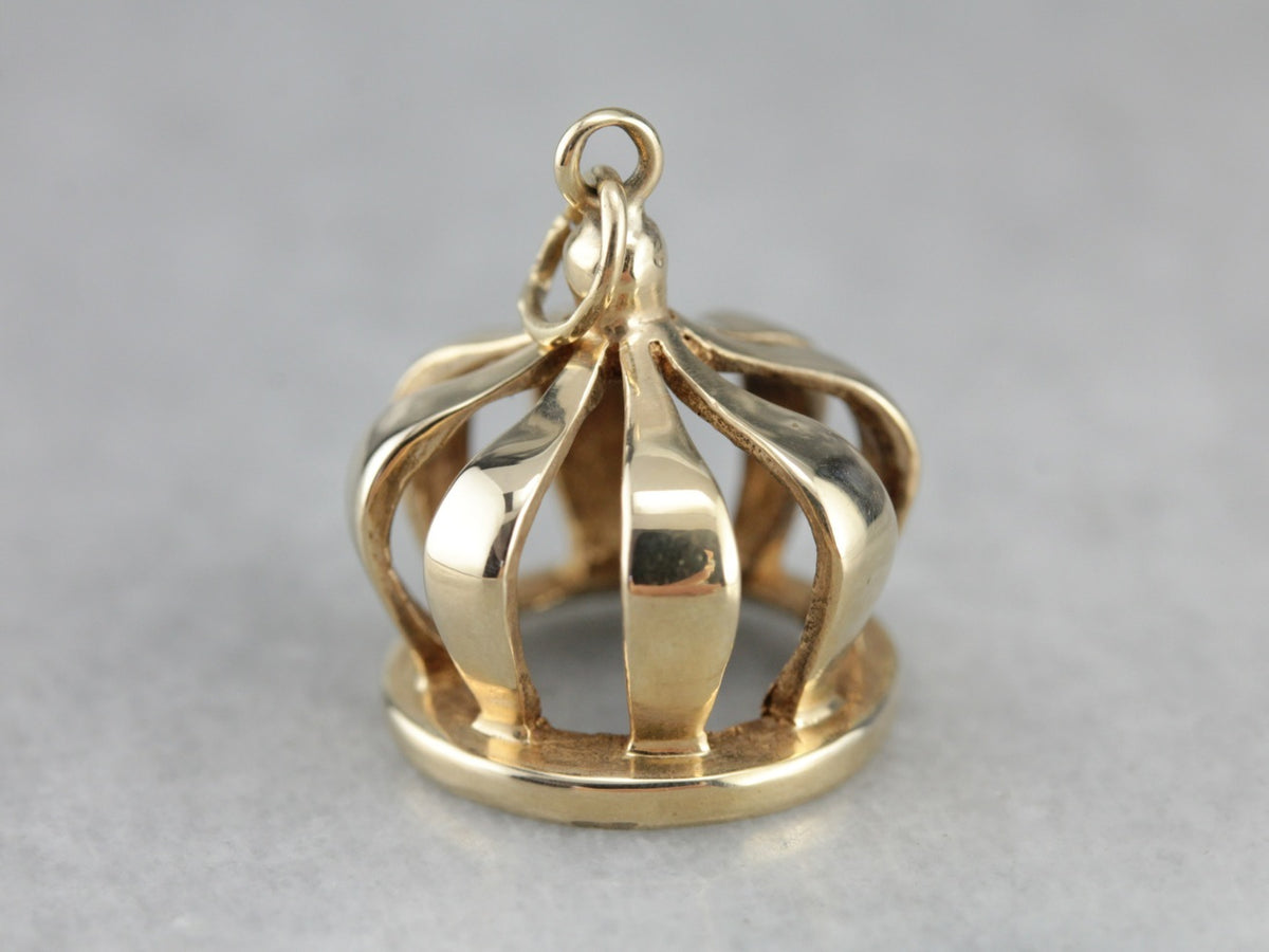 Vintage Gold Crown Charm