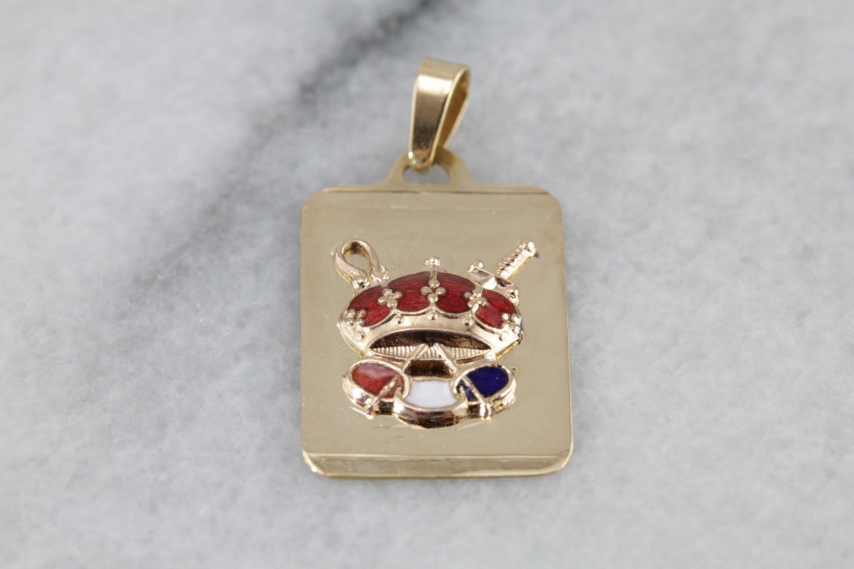 Royal Enamel Crown Pendant, Royal Charms Pendant