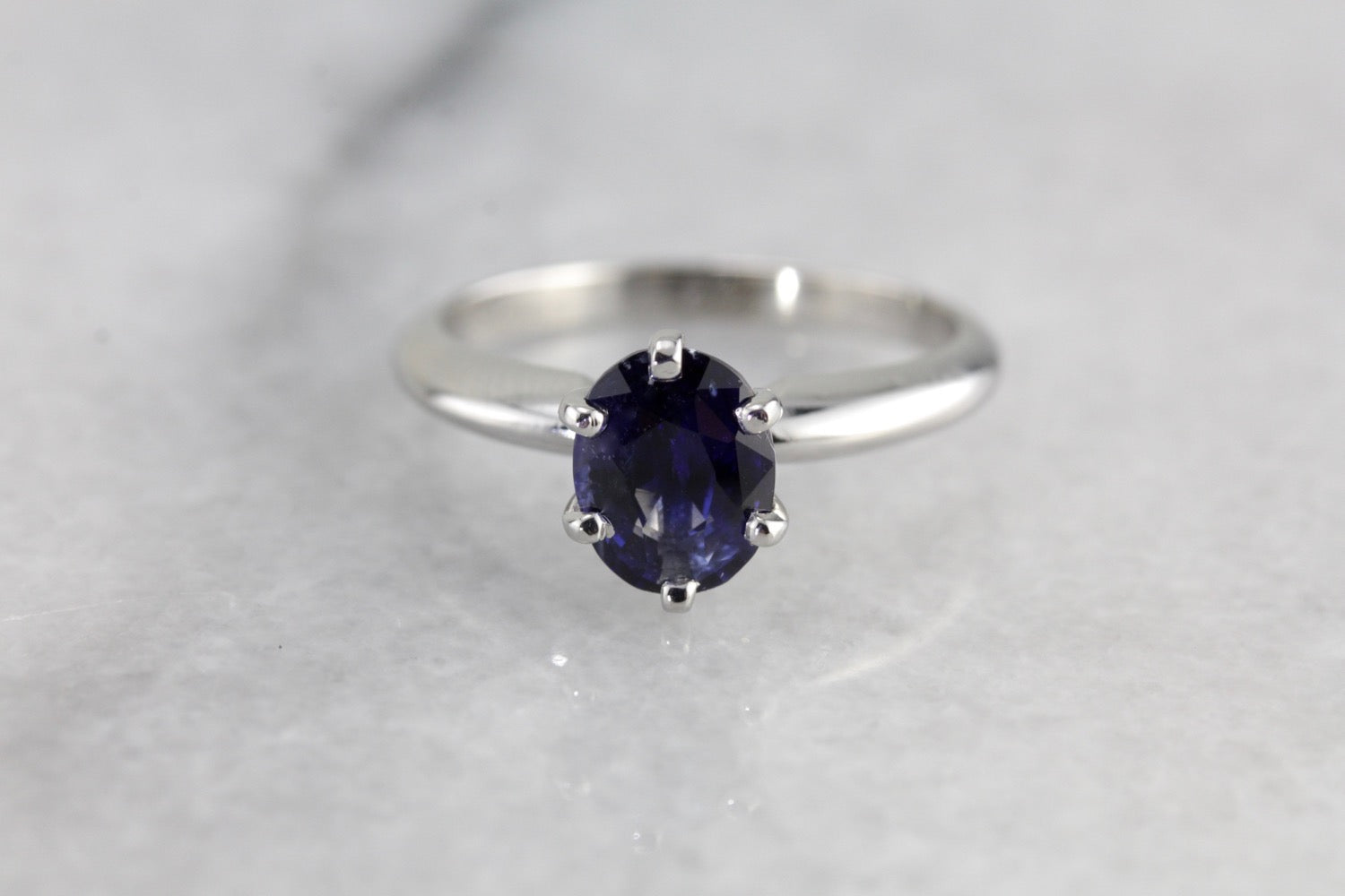 Platinum and Sapphire Engagement Ring