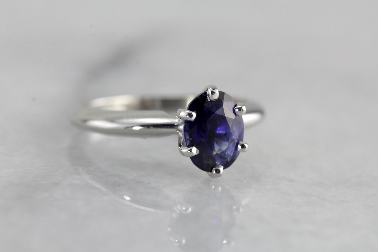 Platinum and Sapphire Engagement Ring