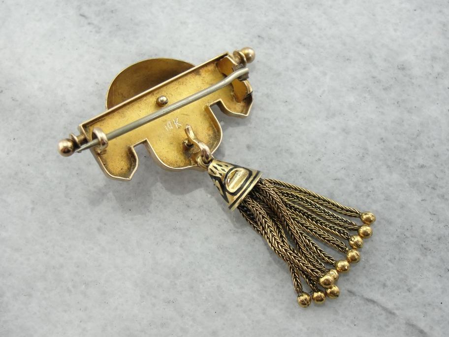 Antique Victorian Drop Tassel Brooch