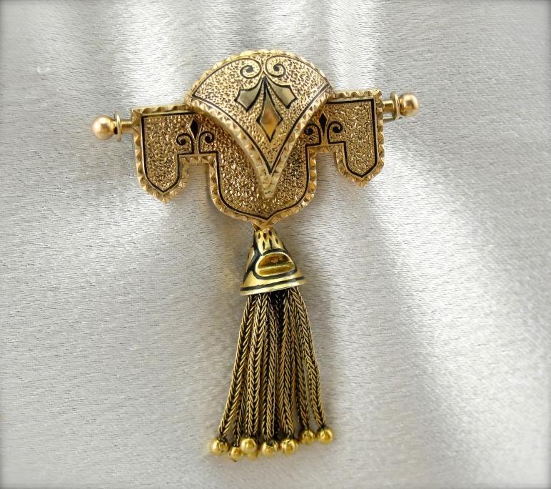 Antique Victorian Drop Tassel Brooch