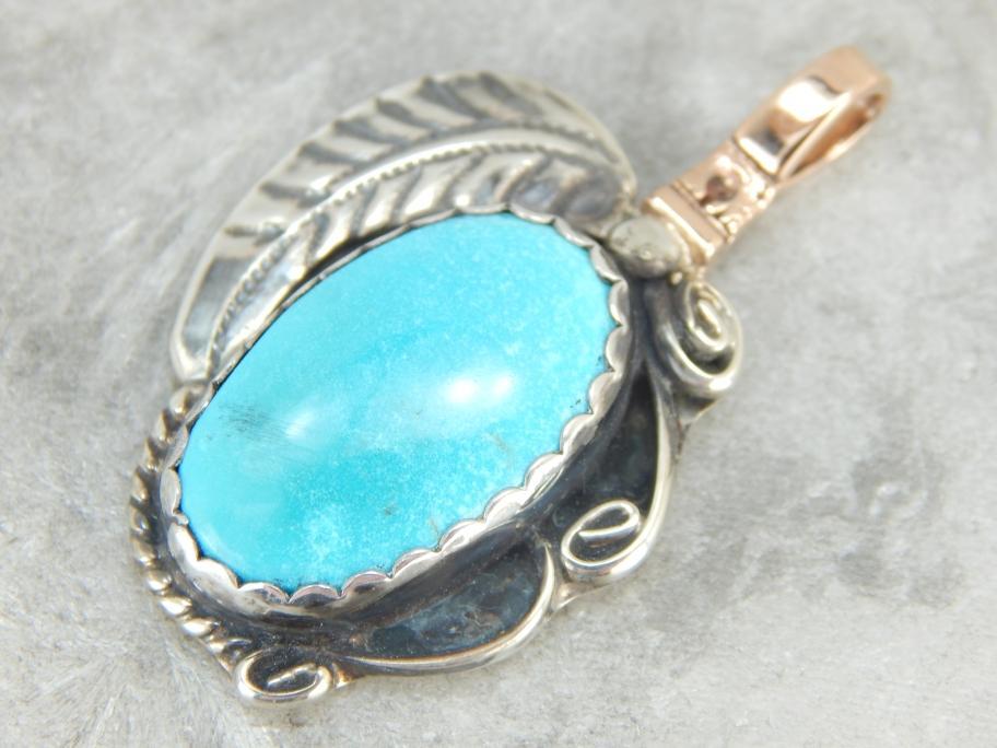 South Western Native American Turquoise Pendant