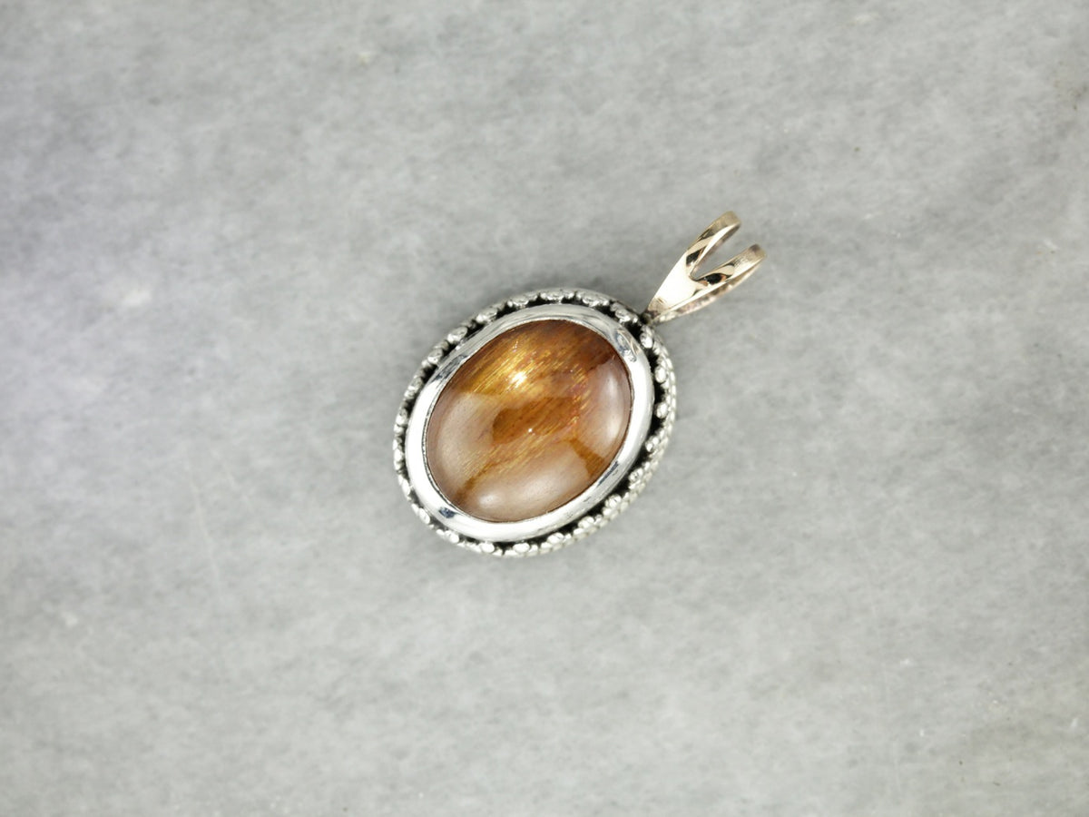 Cabochon Sunstone Bohemian Pendant