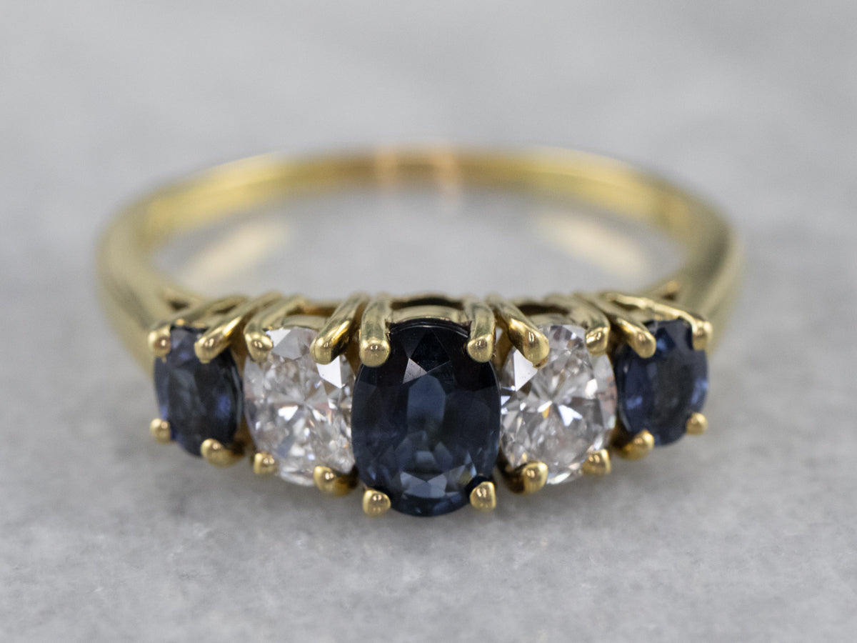 Sapphire and Diamond Anniversary Ring