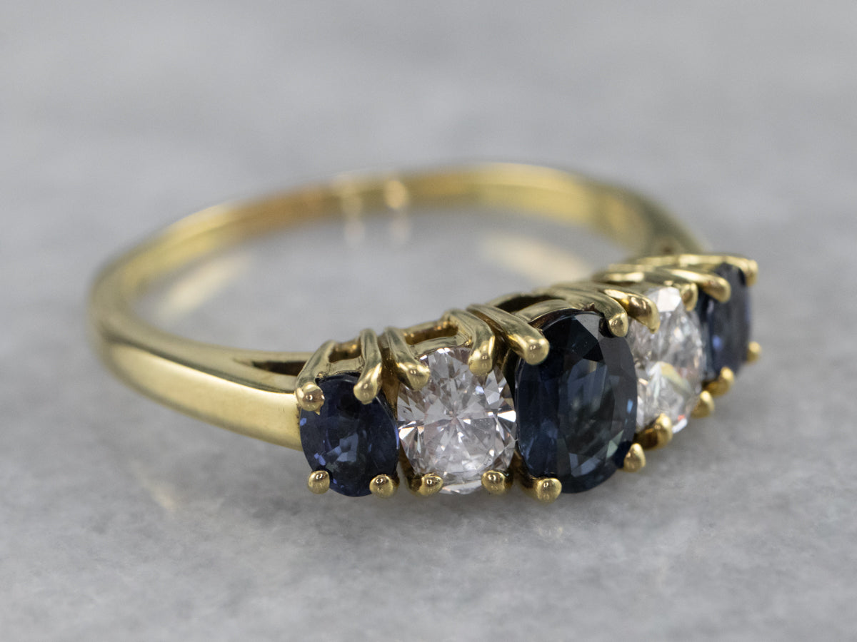 Sapphire and Diamond Anniversary Ring