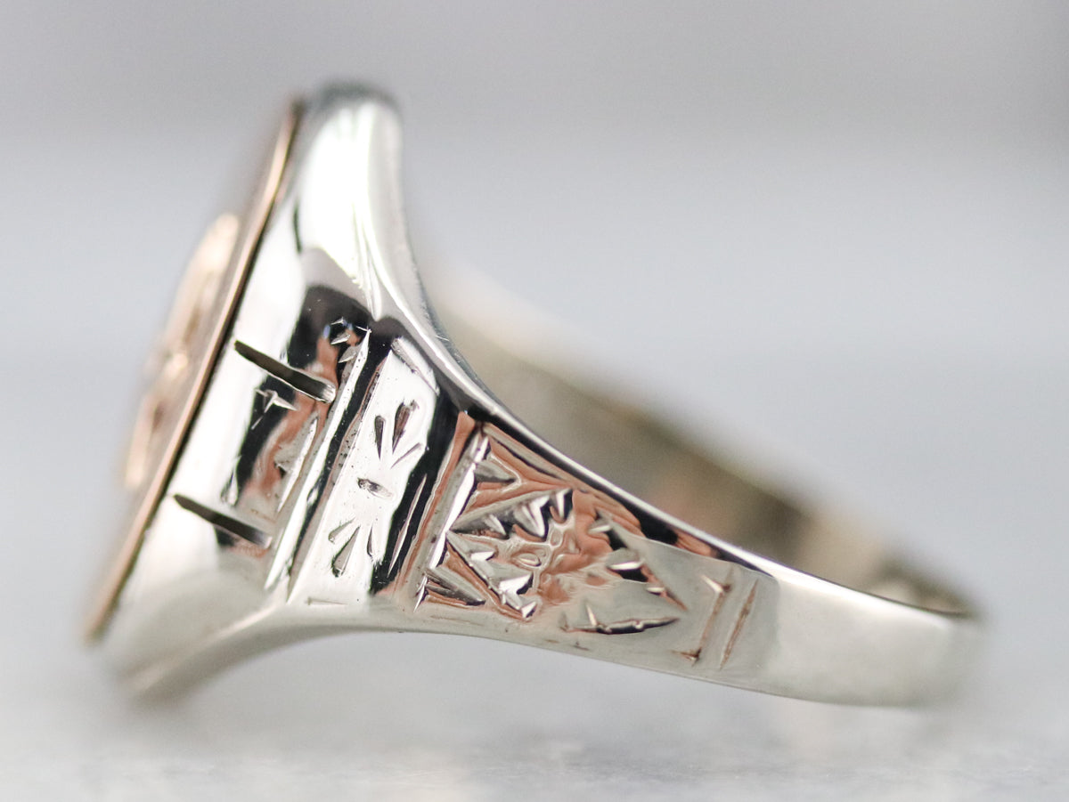 Men's Mixed Metal Masonic Ring