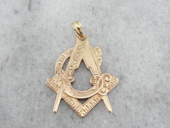 Victorian Masonic Rose Gold Pendant