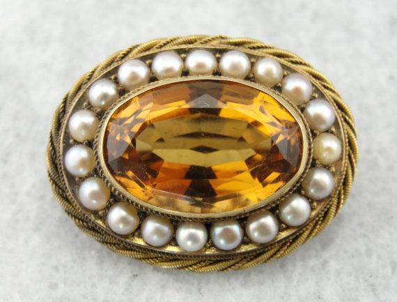 Antique Celtic brooch and pendant with shops Citrine gemstone SD6115