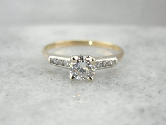 Vintage Retro Diamond Engagement Ring