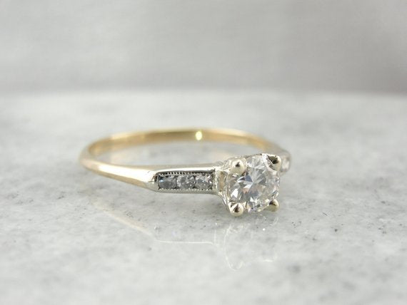 Vintage Retro Diamond Engagement Ring - Market Square Jewelers