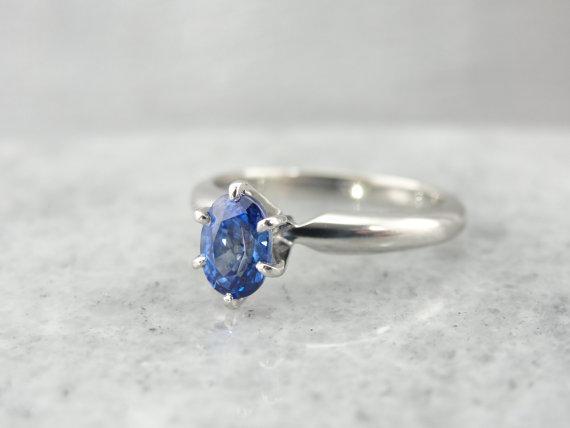 Classic Sapphire and Platinum Engagement Ring