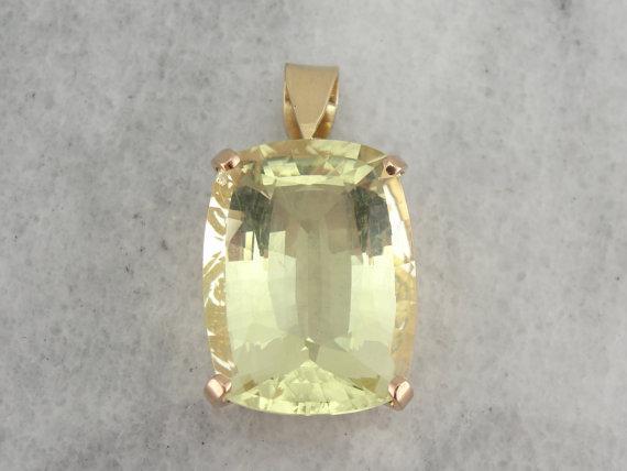 Rare Orthoclase Yellow Feldspar Gold Pendant