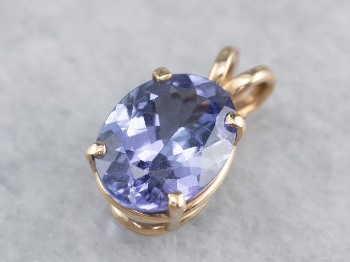 Gold Tanzanite Solitaire Pendant