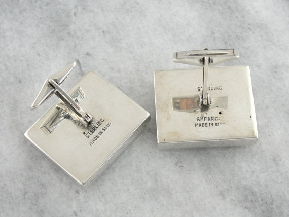 Hot 1940s Vintage SIAM Cufflink and TIE Bar Set NIELLO Sterling Cufflink Set Tie Clip Siam Rare Set