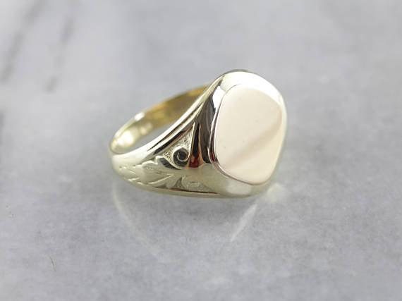 Anillo de sello de oro antiguo para hombre