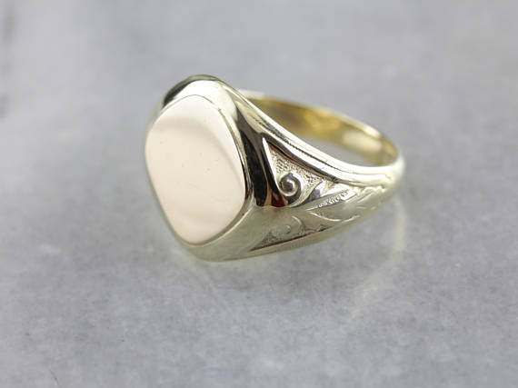 Anillo de sello de oro antiguo para hombre