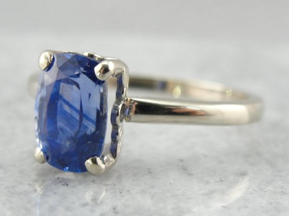 Cornflower Blue Sapphire Solitaire Engagement Ring