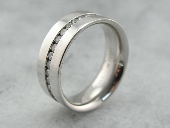 Platinum & Diamond Eternity Band, Modernist Minimalist