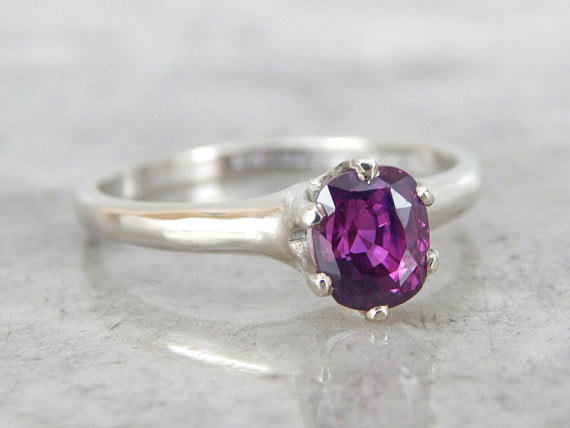 Pink Sapphire Solitaire Engagement Ring