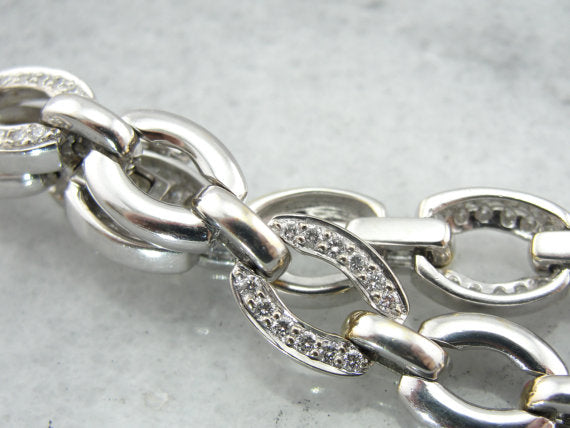 White Gold Diamond Link Bracelet