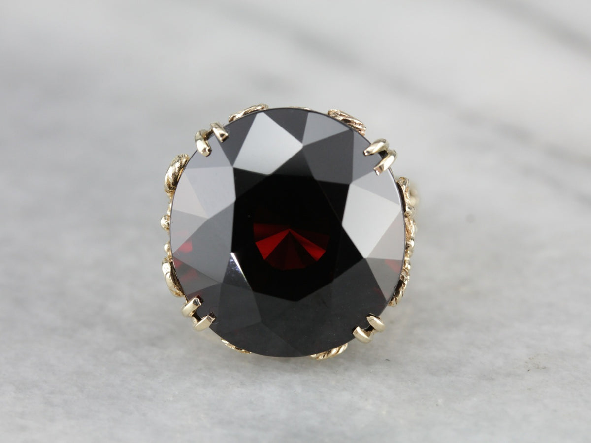 Stunning Collector&#39;s Quality Pyrope Garnet Cocktail Ring