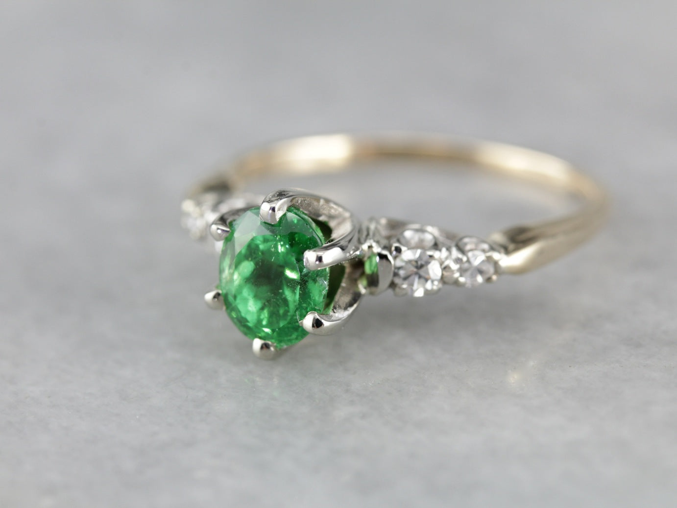 Stunning Vintage Tsavorite Garnet Anniversary Ring - Market Square Jewelers