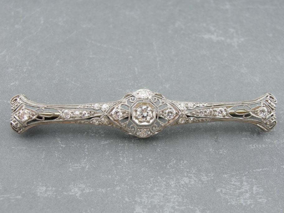 Edwardian Platinum and Diamond Bar Pin