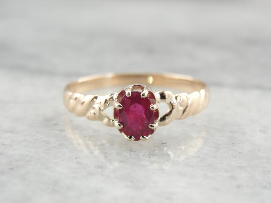 Antique Ruby and Gold Ladies Ring for Everyday