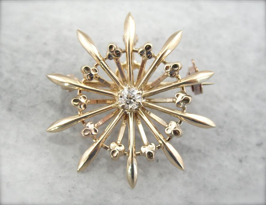 Diamond Starburst Pendant from Victorian Era