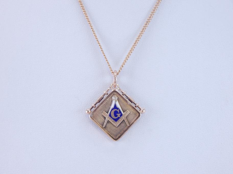 Vintage 1930's Masonic Rose Gold Pendant