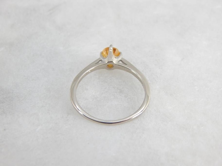 Golden Sapphire Engagement Solitaire with Crown Like Setting