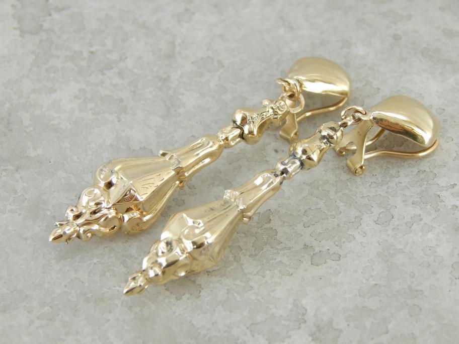 Victorian Reproduction Drop Earrings of Large Size