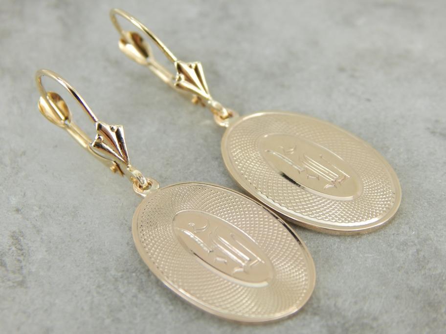 Pretty Antique Gold Cufflink Earrings